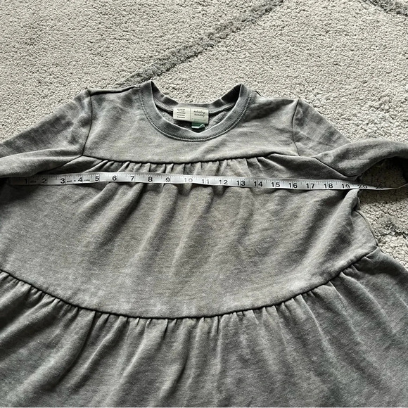 Anthropologie Saturday Sunday Grey Burnout Ruffle Tiered Tunic boxy XS - Picture 5 of 7
